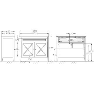 Тумба под раковину Opadiris Палермо 00-00006722 Белая матовая